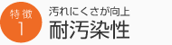 汚れにくさが向上耐汚染性